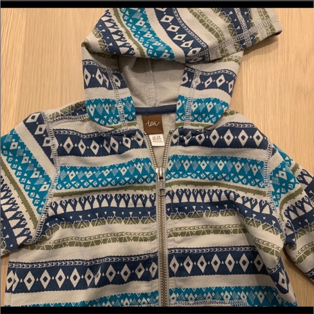 Tea Collection Vietri Sul Mare Zip Up Hoodie Sweatshirt Little Boys Baby Toddler - Picture 3 of 11